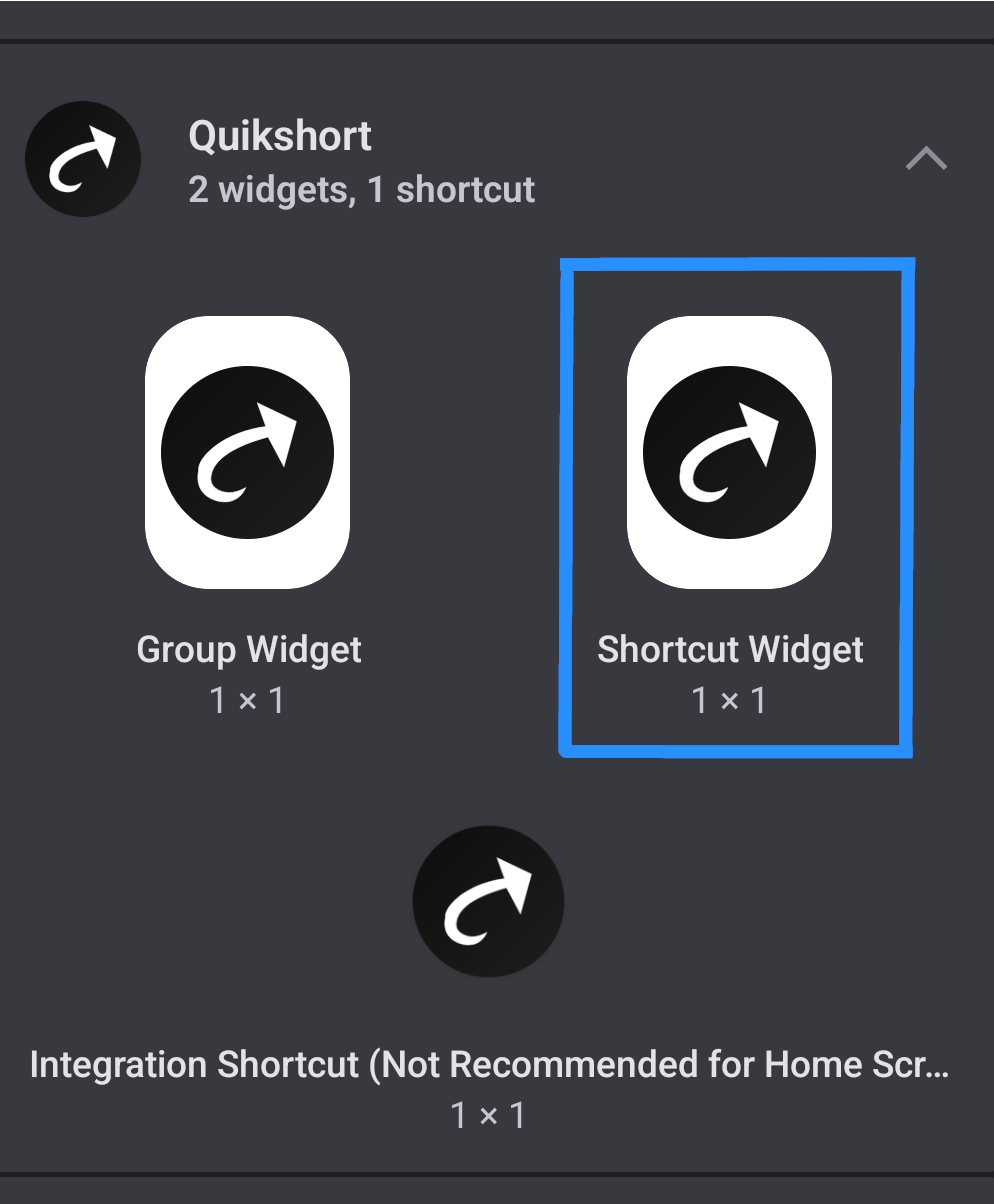 Shortcut Widget